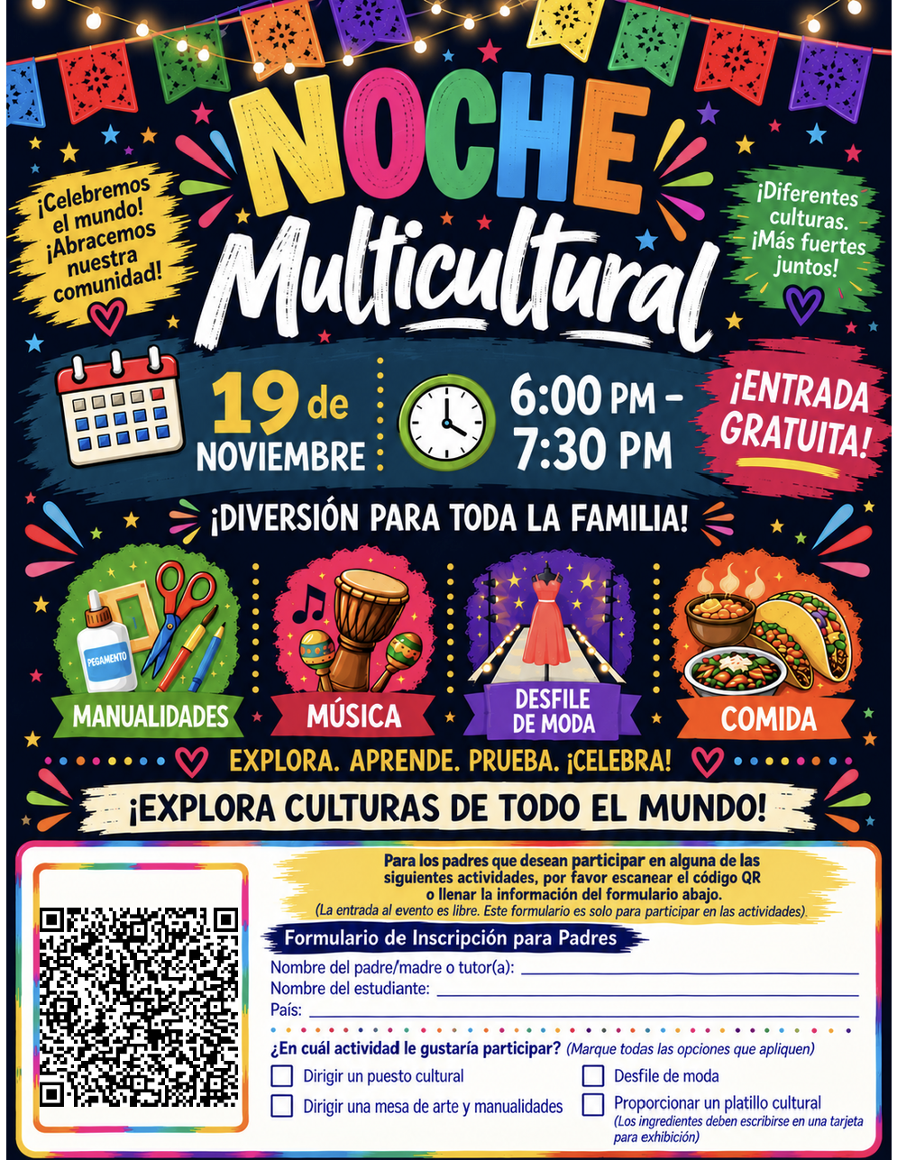 multicultural night information flyer