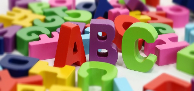 ABC Letters in primary colors